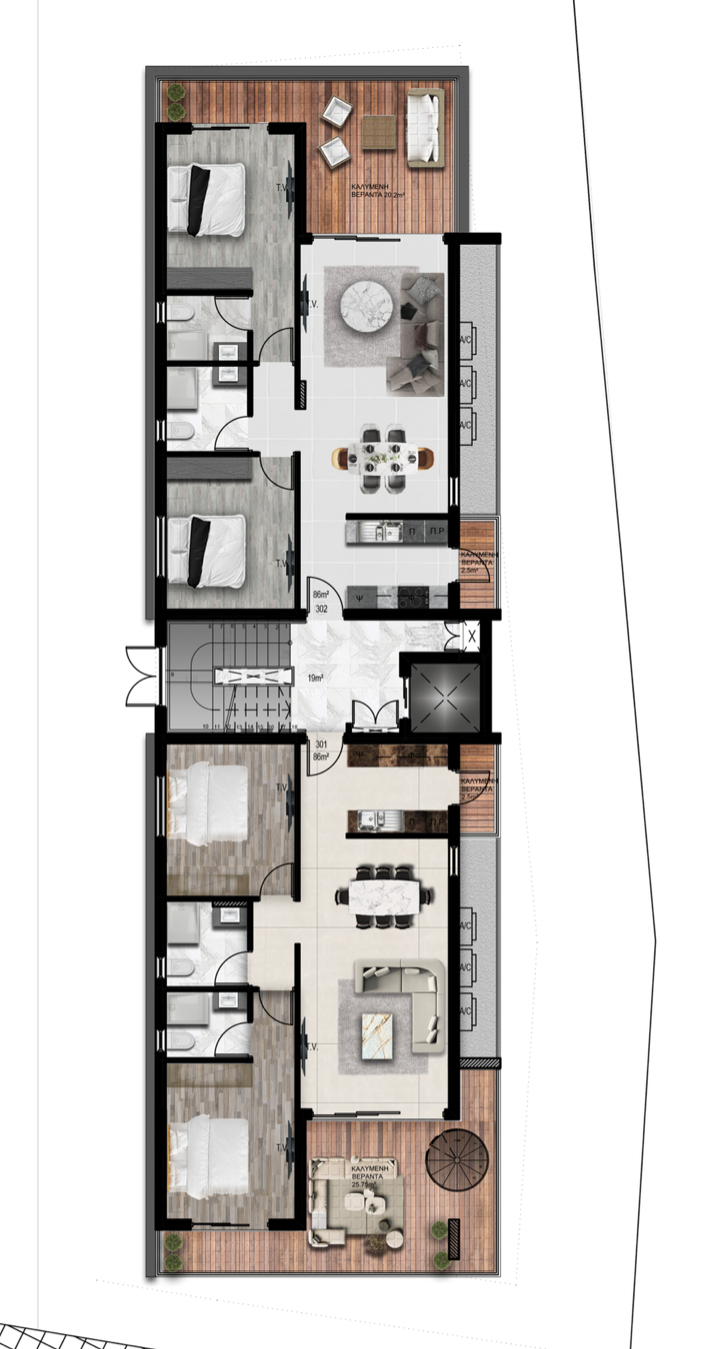 Modern 2-Bedroom Penthouse in Aradippou
