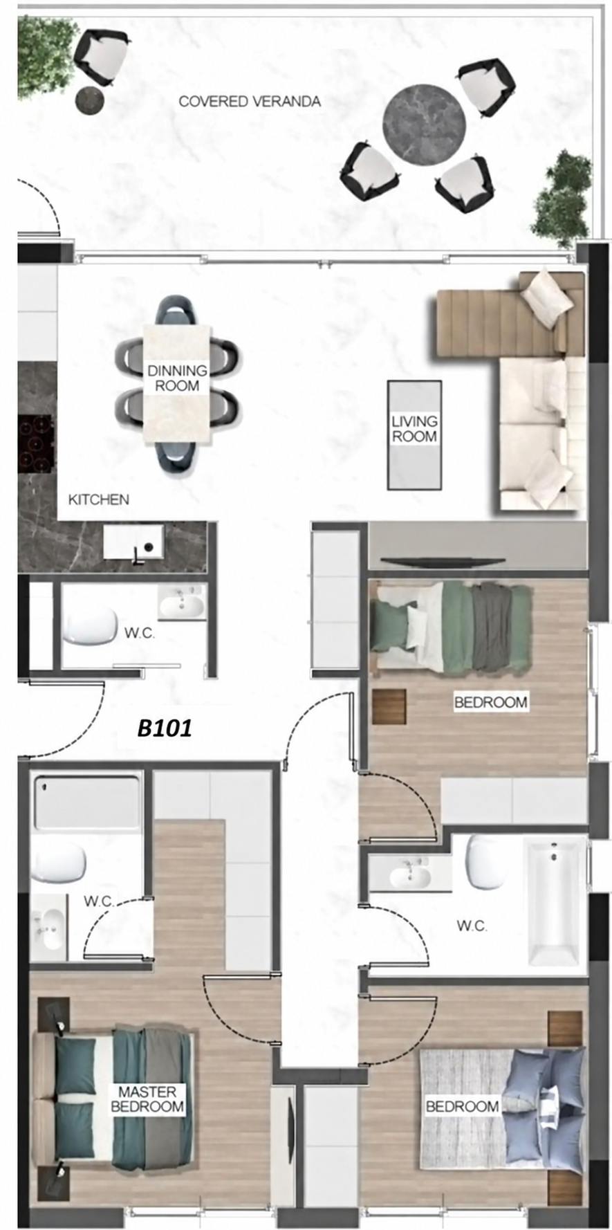 3-bedroom apartment for sale with pool